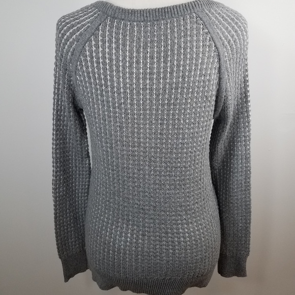 a.n.a. Gray Knit Crew Neck Pullover cozy fall winter long sleeved Sweater Small - Picture 5 of 8